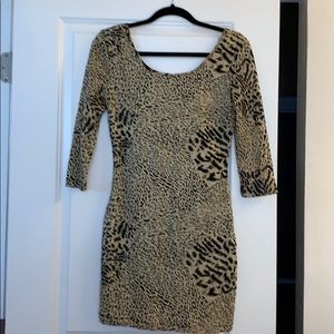 Gold/Black Bodycon Mini Dress M